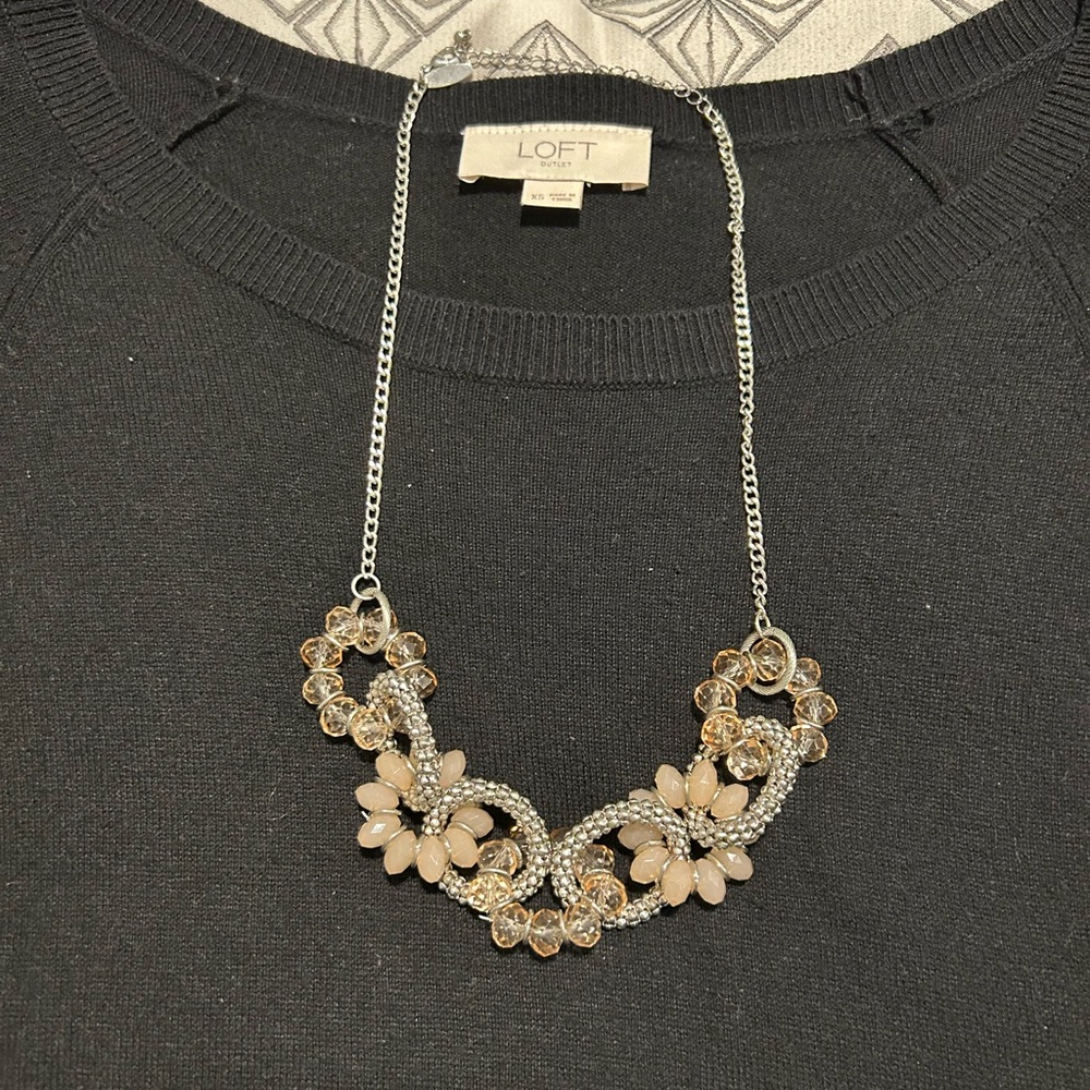 NY Pink/Silver Knot Necklace